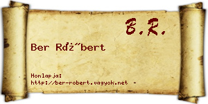 Ber Róbert névjegykártya