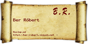 Ber Róbert névjegykártya